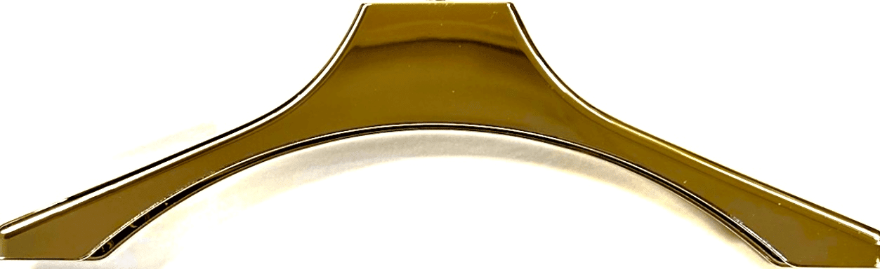 Gold-tone curved hair accessory adds sleek elegance to hairstyles.