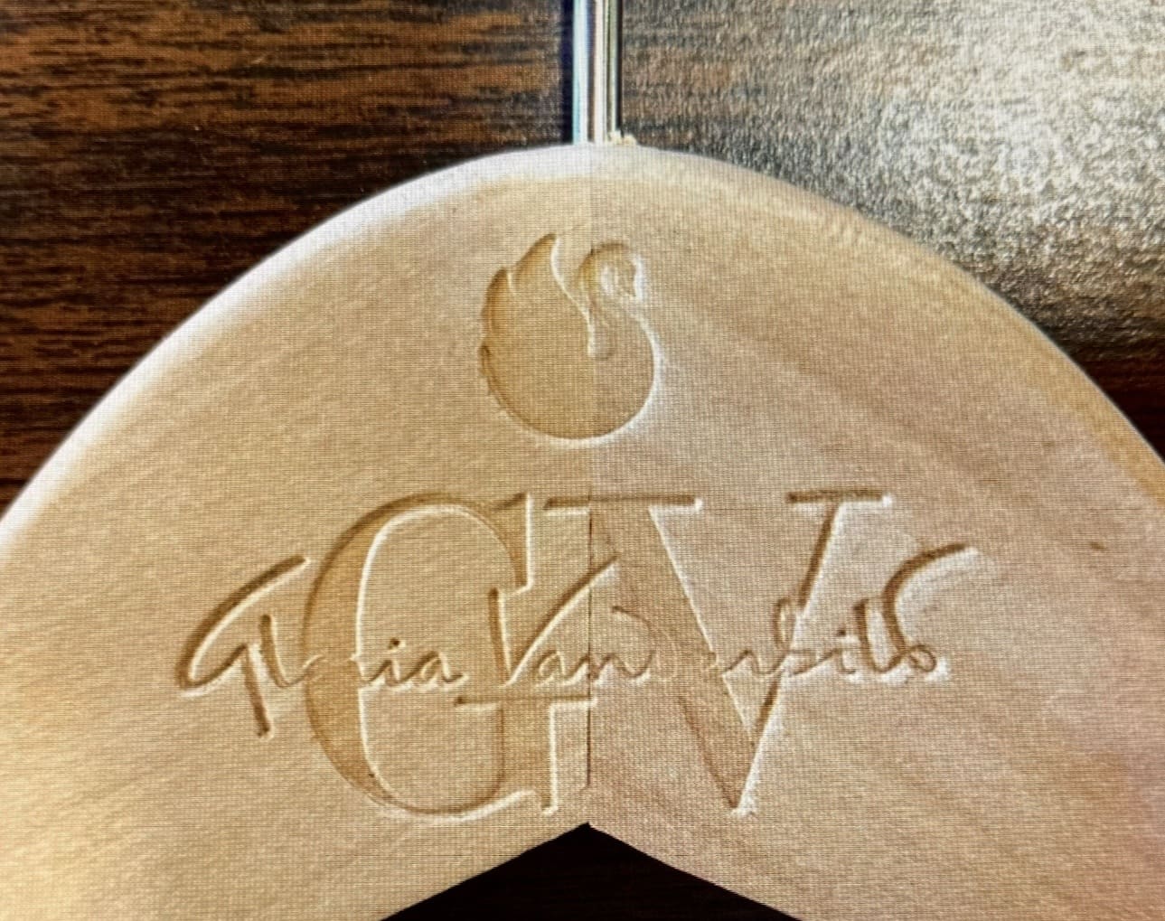Custom engraved wooden hanger