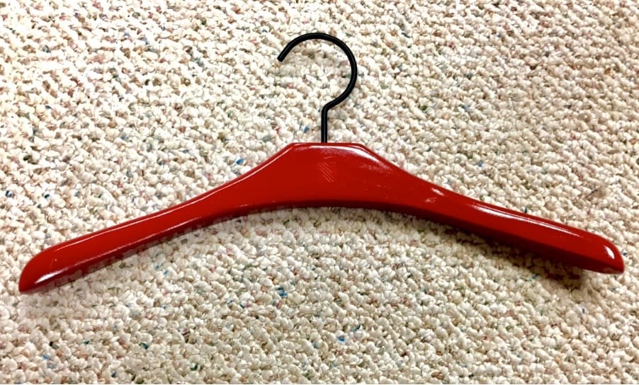Red wooden clothes hanger