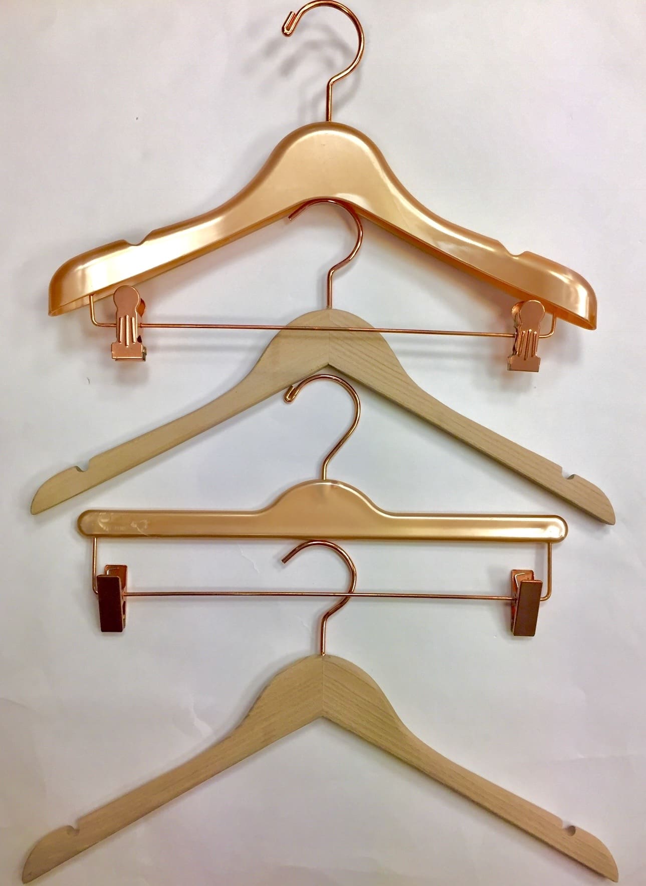 Assorted natural wood hangers